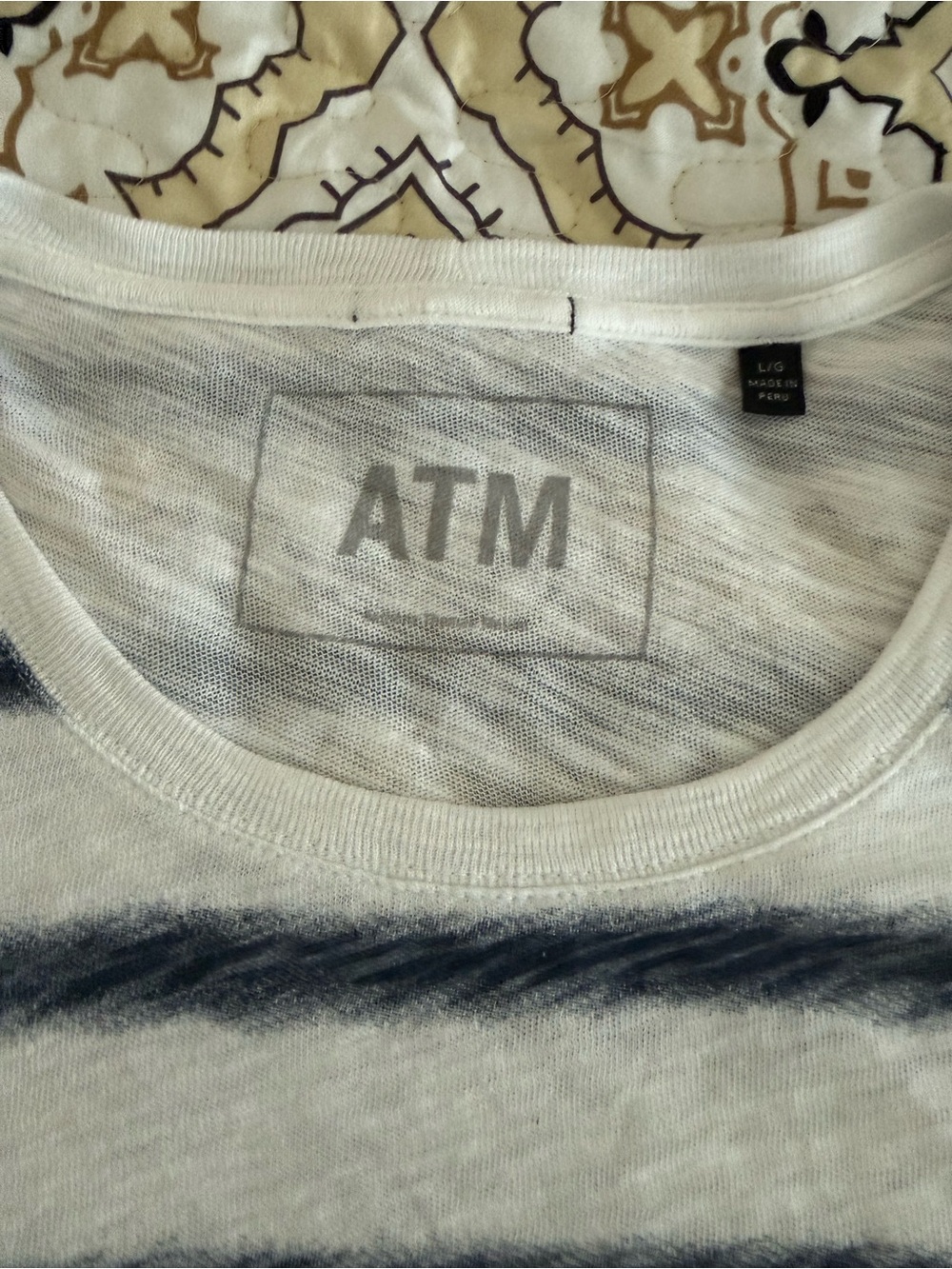 ATM Anthony Thomas Melillo Striped Watermark Long Sleeve Top Women’s L EUC Soft - Picture 6 of 8